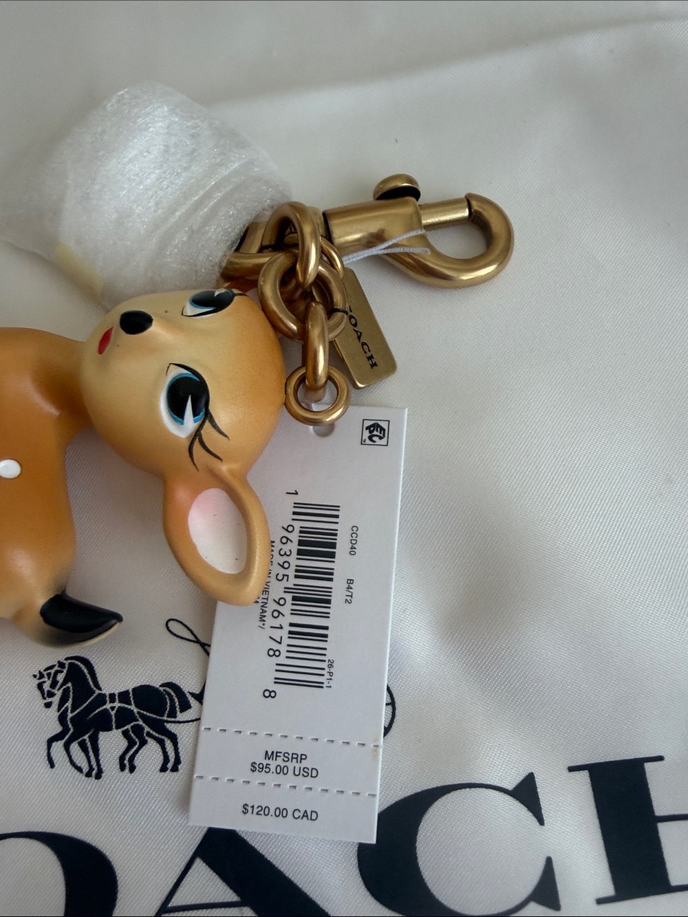NWT Coach Outlet Deer Bag Charm—Sold Out - Picture 6 of 12